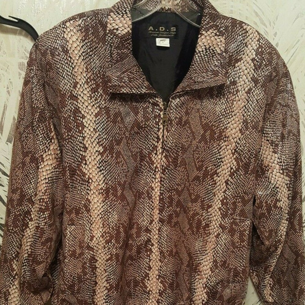 MEDIUM Animal Print Bomber Jacket Size M Zip Front